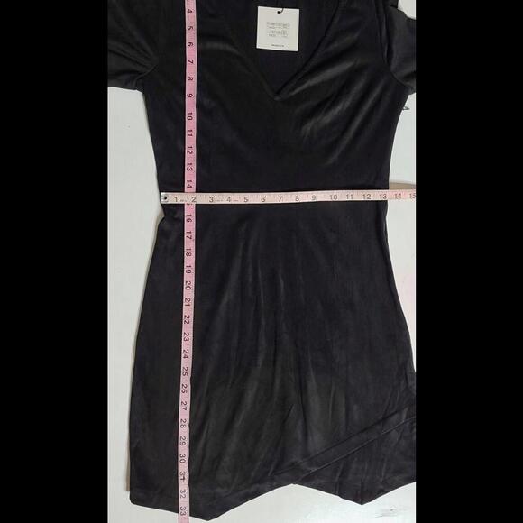 Jack By Bb Dakota Black Mini Dress Faux Leather Size Small - Picture 7 of 8
